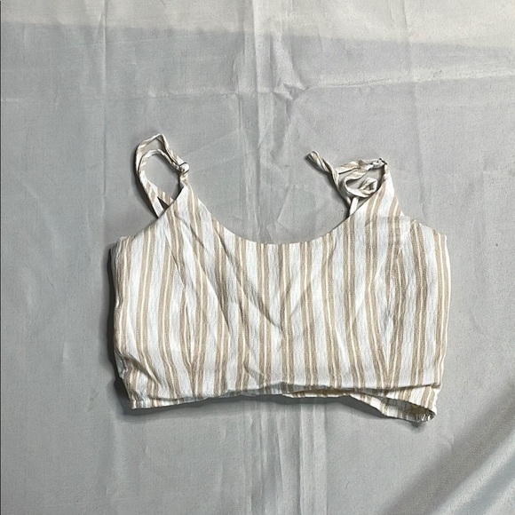 Wild Honey Tops - WILD HONEY Striped Cream and Tan Women's Top